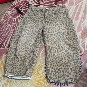 We The Free Barrel Animal Print Jeans
